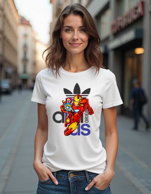 Tricou personalizat pentru dama din bumbac 100% - Ironman Power, supererou, Marvel, acțiune, tehnologie