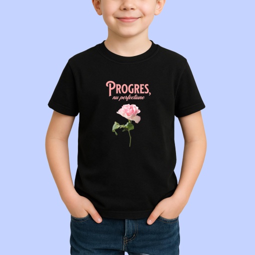 Tricou Progres, nu perfectiune Negru, Copii | Dama | Barbat