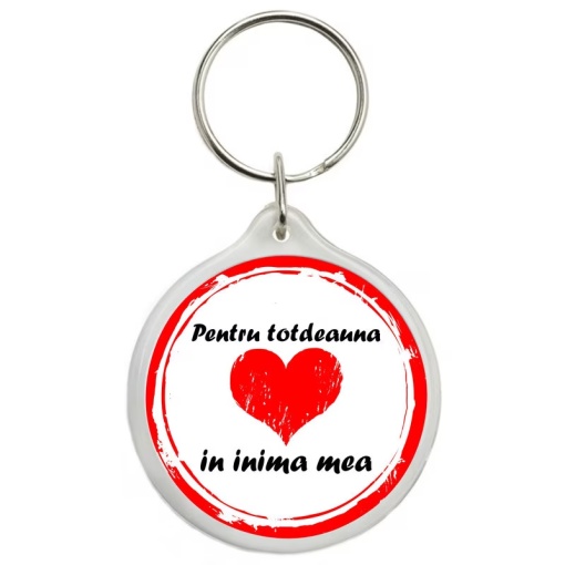 Breloc personalizat Pentru totdeauna in inima mea