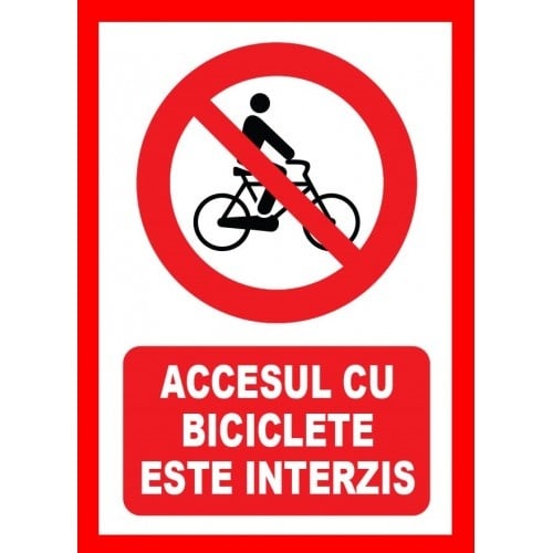 Indicator Accesul cu biciclete este interzis, Sticker autocolant