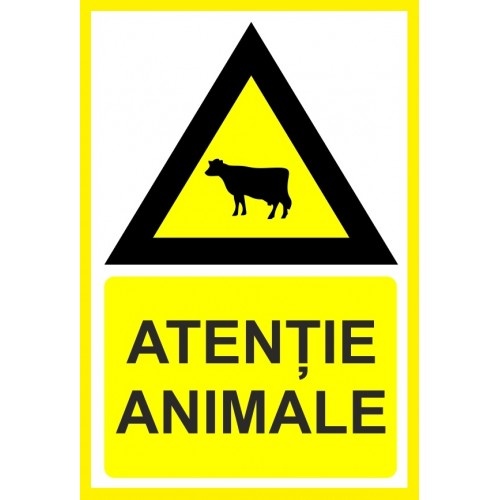 Indicator Atentie animale, Sticker autocolant