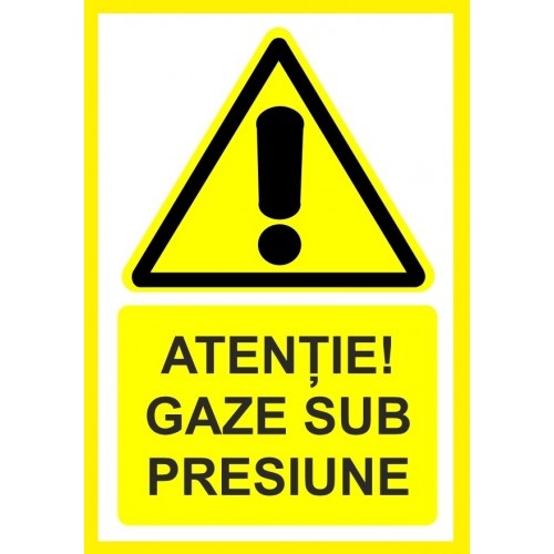 Indicator Atentie gaze sub presiune, Sticker autocolant