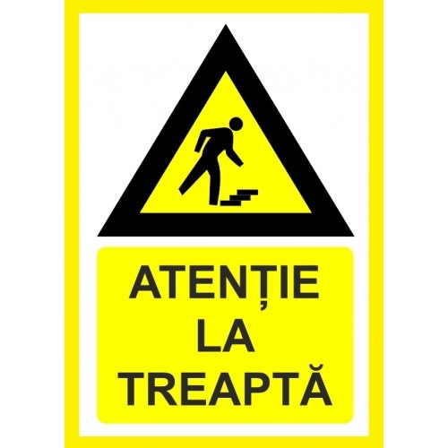 Indicator Atentie la treapta, Sticker autocolant