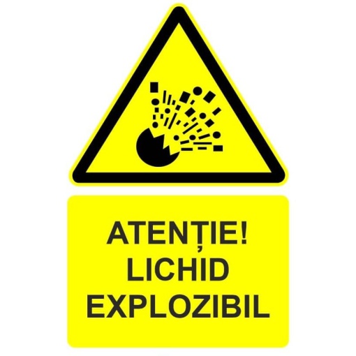 Indicator Atentie lichid explozibil indicator de avertizare, Sticker autocolant