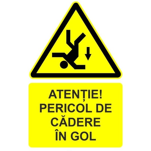 Indicator Atentie pericol de cadere in gol indicator de avertizare, Sticker autocolant