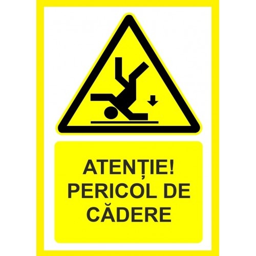 Indicator Atentie pericol de cadere, Sticker autocolant