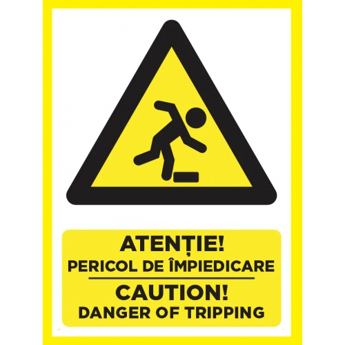 Indicator Atentie pericol de impiedicare caution danger of tripping, Sticker autocolant