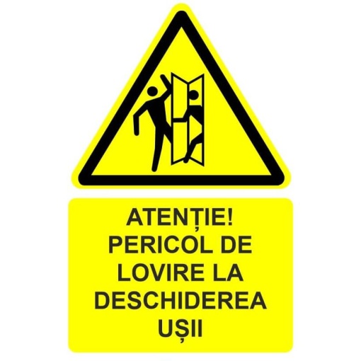Indicator Atentie pericol de lovire la deschiderea usii indicator de avertizare, Sticker autocolant