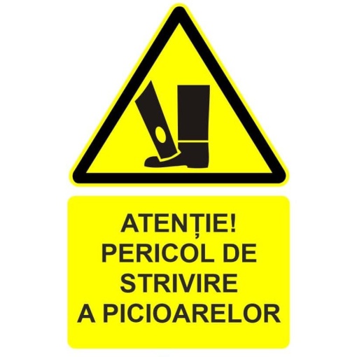 Indicator Atentie pericol de strivire a picioarelor indicator de avertizare, Sticker autocolant