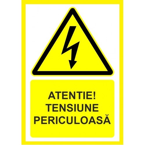 Indicator Atentie tensiune periculoasa v1, Sticker autocolant