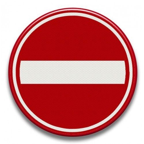 Indicator cu circulatia accesul interzis, Sticker autocolant