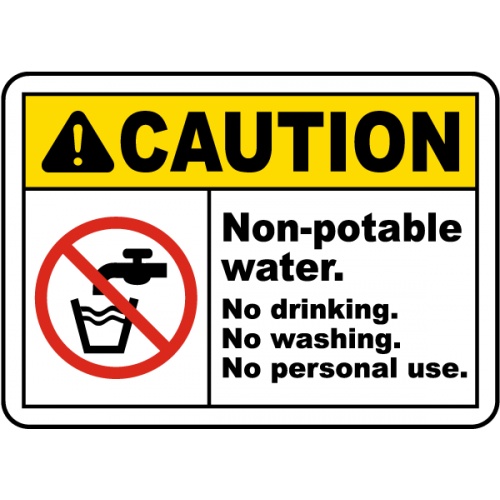Indicator Non-Potable Water No Drinking Sign, Sticker autocolant