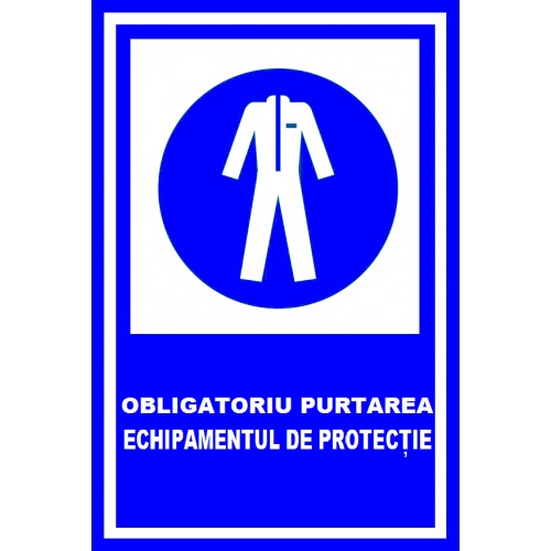 Indicator Obligatoriu purtarea echipamentul de protectie, Sticker autocolant