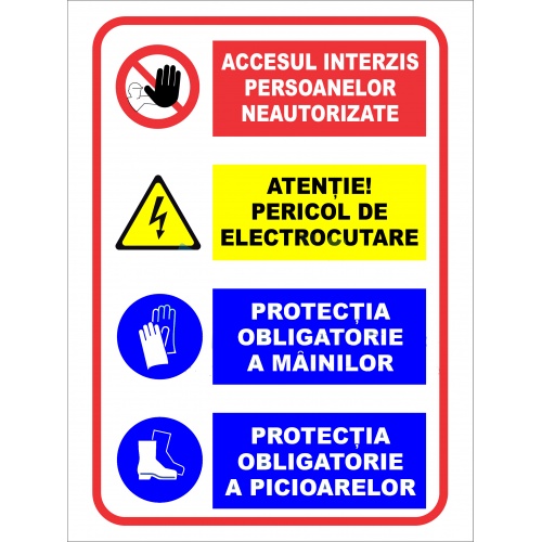 Indicator Panou pentru persoane neautorizate, Sticker autocolant