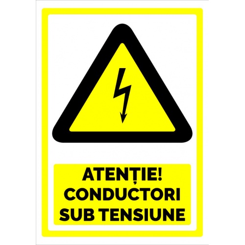 Indicator Pentru atentie conductori sub tensiune, Sticker autocolant