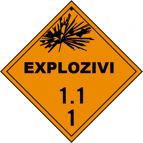 Indicator Pentru explozivi clasa 1.1, Sticker autocolant