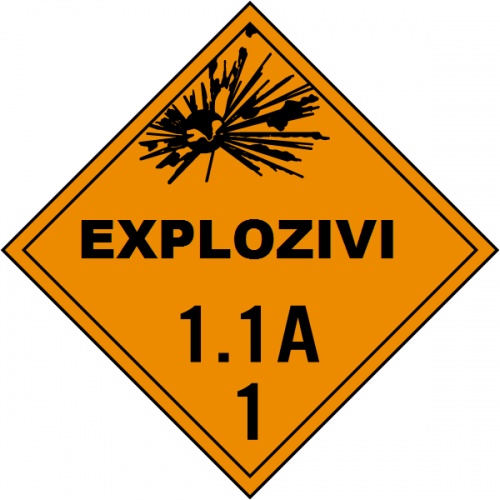 Indicator Pentru explozivi clasa 1.1A, Sticker autocolant