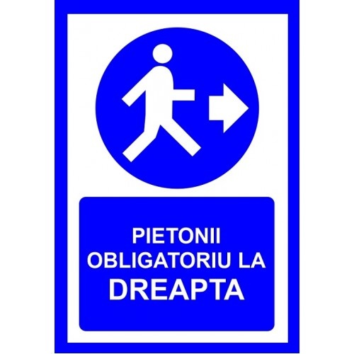 Indicator Pentru pietonii obligatoriu la dreapta, Sticker autocolant