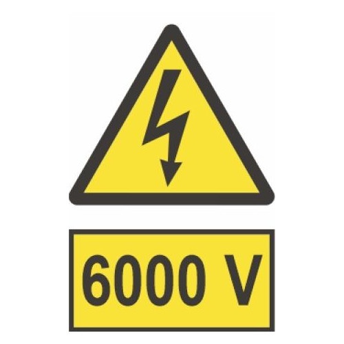 Indicator protectia muncii 6000V, Sticker autocolant