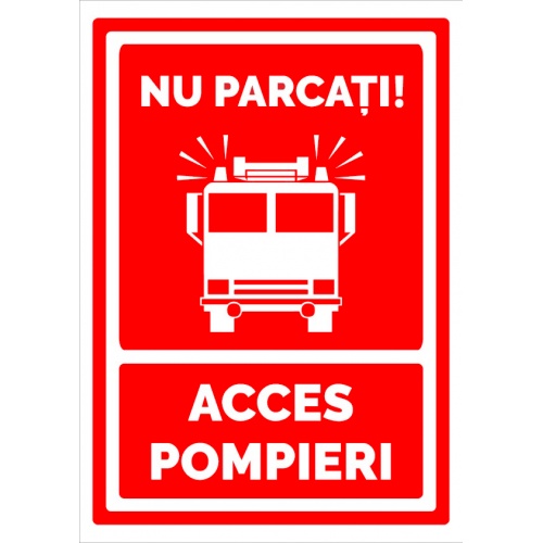 Indicator Semn nu parcati acces pompieri, Sticker autocolant