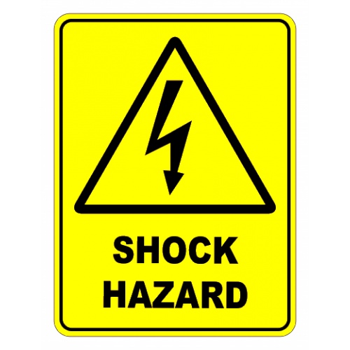 Indicator Sign shock hazard, Sticker autocolant
