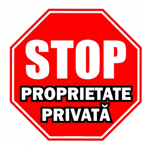 Indicator Stop proprietate privata v1, Sticker autocolant