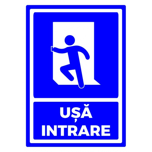 Indicator Usa intrare, Sticker autocolant