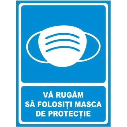 Indicator Va rugam purtati masca, Sticker autocolant