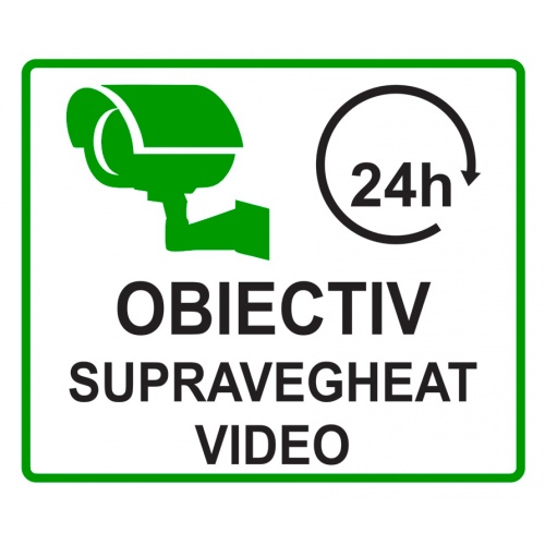 Indicator Verde obiectiv supravegheat video, Sticker autocolant