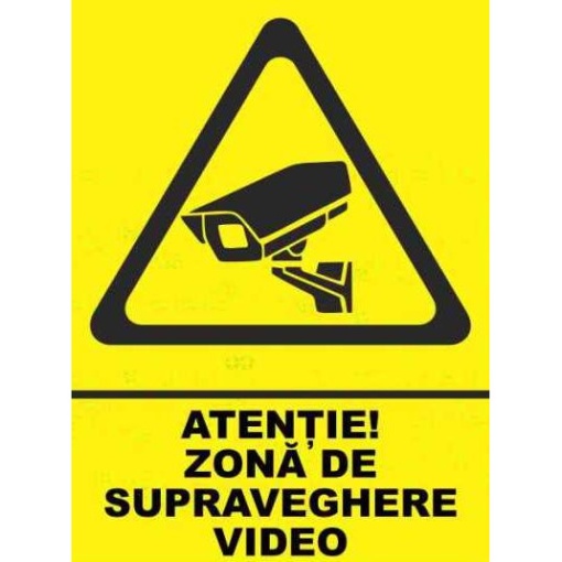 Indicator Zona de supraveghere video, Sticker autocolant