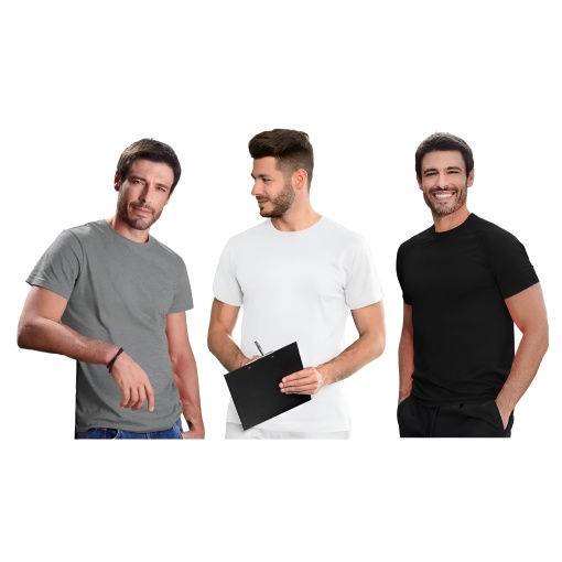 Set 3 tricouri barbat | Alb Negru Gri | TRANSPORT GRATUIT - 132