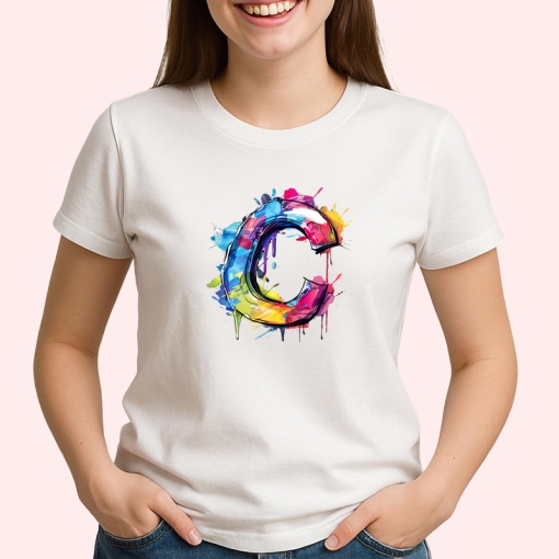 Tricou Alfabet Litera C cu graffiti, design exploziv, arta urbana, Alb, Unisex Dama si Barbat | Copii