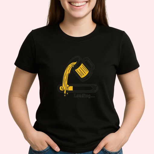 Tricou Astepta sa ma racoresc, Vreau sa beau o bere Negru, Copii | Dama | Barbat