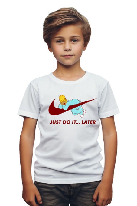 Tricou copii din bumbac 100% Lazy Simspson, cu imprimeu pentru copii, îmbrăcăminte confortabilă, modă copii, cadou ideal