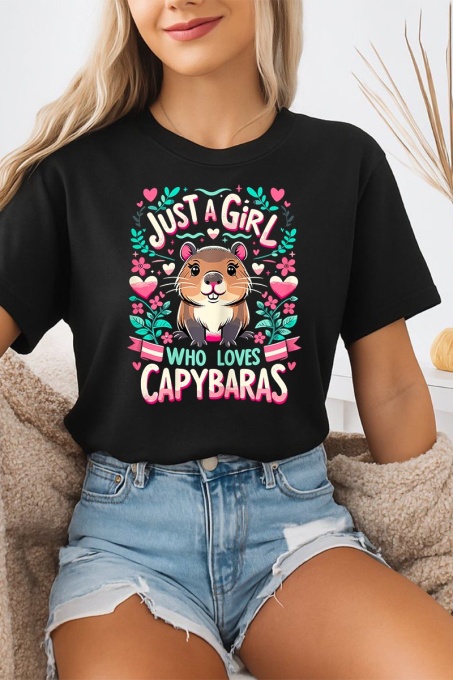 Tricou dama CapyBara - Doar o fetita care iubeste capybara