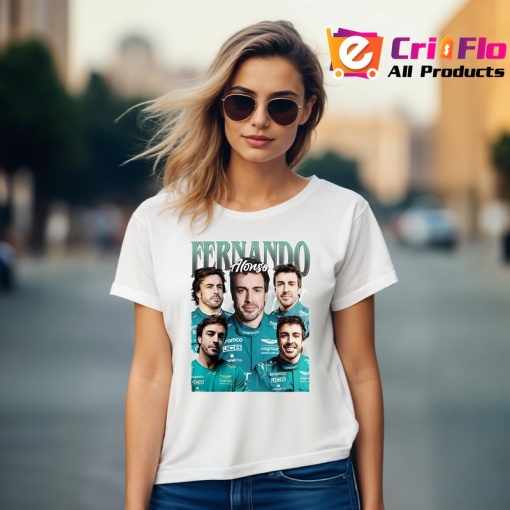 Tricou Fernando Alonso Colaj Cu Fete Multiple Echipa Aston Martin Formula 1, Copii | Dama | Barbat