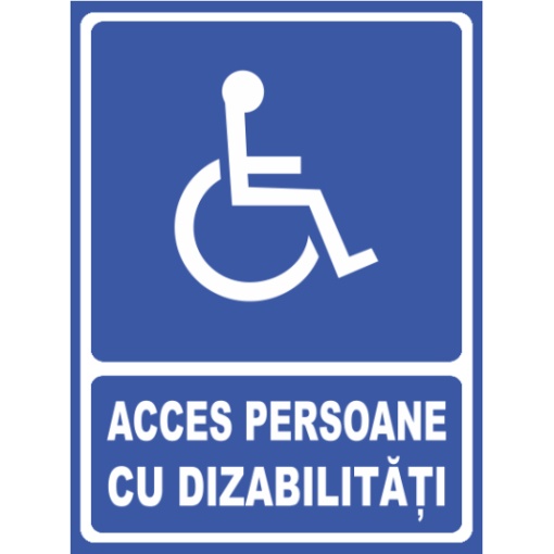 Indicator Acces persoane cu dizabilitati, Sticker autocolant