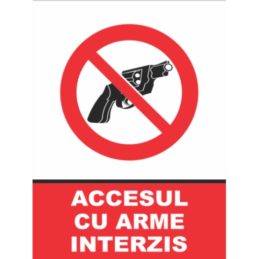 Indicator Accesul cu arme interzis, Sticker autocolant