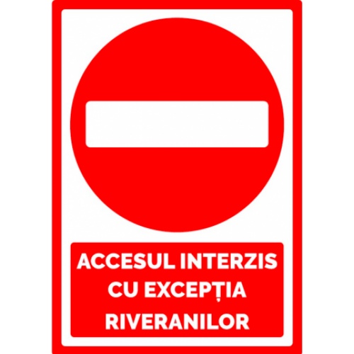 Indicator Accesul interzis cu exceptia riveranilor, Sticker autocolant