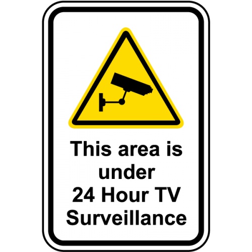 Indicator Area Under 24 Hour TV Surveillance, Sticker autocolant