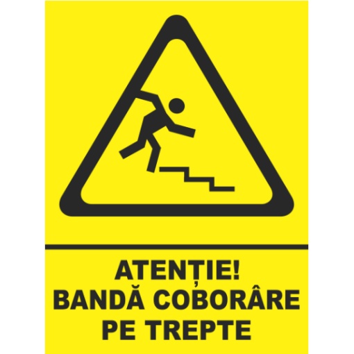 Indicator Atentie banda coborare pe trepte, Sticker autocolant