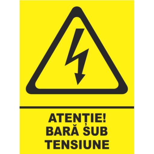 Indicator Atentie bara sub tensiune, Sticker autocolant