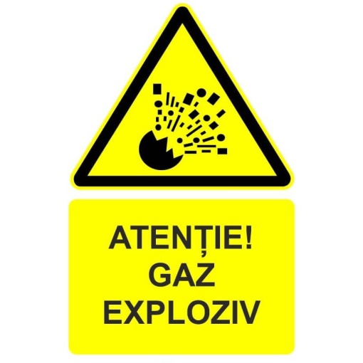 Indicator Atentie gaz exploziv indicator de avertizare, Sticker autocolant