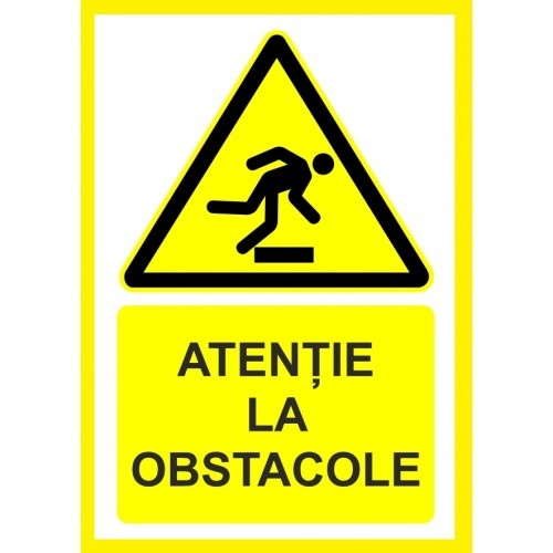 Indicator Atentie la obstacole, Sticker autocolant