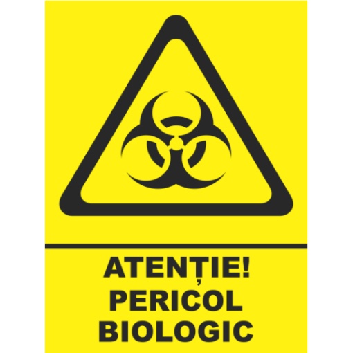 Indicator Atentie pericol biologic, Sticker autocolant
