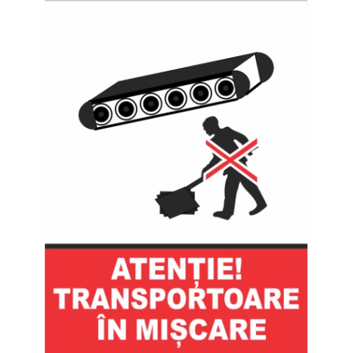 Indicator Atentie transportatoare in miscare, Sticker autocolant