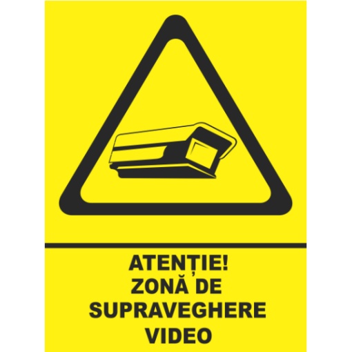 Indicator Atentie zona de supraveghere video, Sticker autocolant