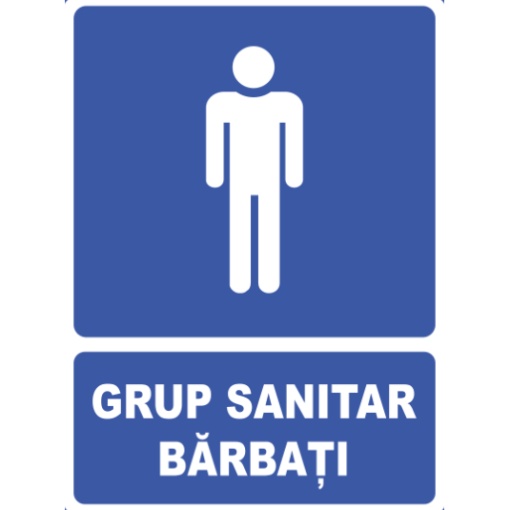 Indicator Indicator grup sanitar barbati, Sticker autocolant