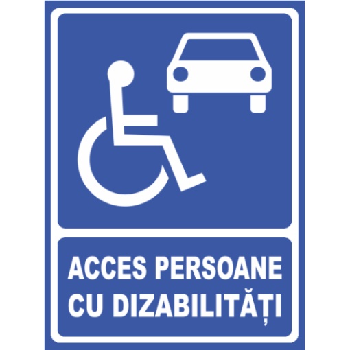 Indicator Info Acces persoane cu dizabilitati, Sticker autocolant