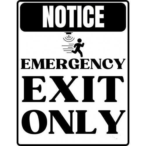 Indicator Notice emergency exit only sign, Sticker autocolant